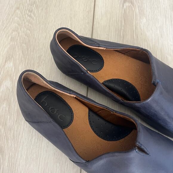 BOC 'Suree' Women's 10 WIDE Navy Blue Slip On Loafer Smooth Nubuck Comfort Shoe - Picture 3 of 7